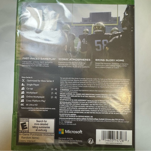College Football 25 (Microsoft Xbox Series X|S, 2025) ~ NCAA - Picture 2 of 3